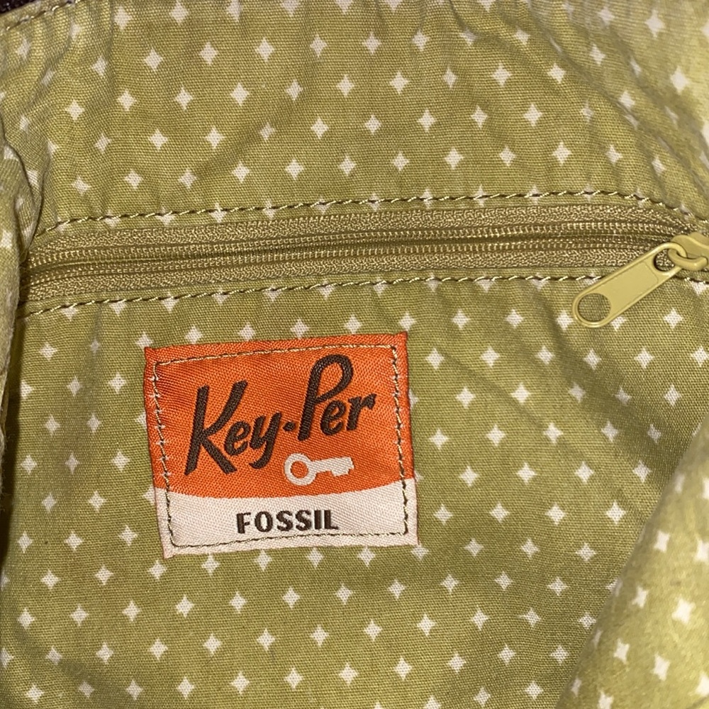 Fossil key boho floral print coated canvas crossbody bag - Picture 3 of 8